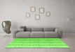 Machine Washable Abstract Green Modern Area Rugs in a Living Room,, wshabs4914grn