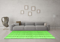 Machine Washable Abstract Green Modern Rug, wshabs4914grn