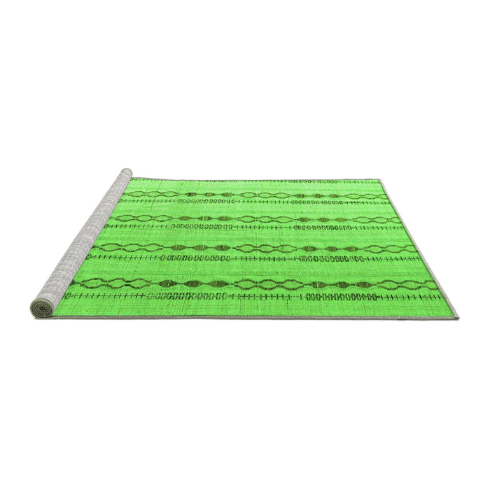 Sideview of Machine Washable Abstract Green Modern Area Rugs, wshabs4914grn
