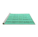 Sideview of Machine Washable Abstract Turquoise Modern Area Rugs, wshabs4914turq