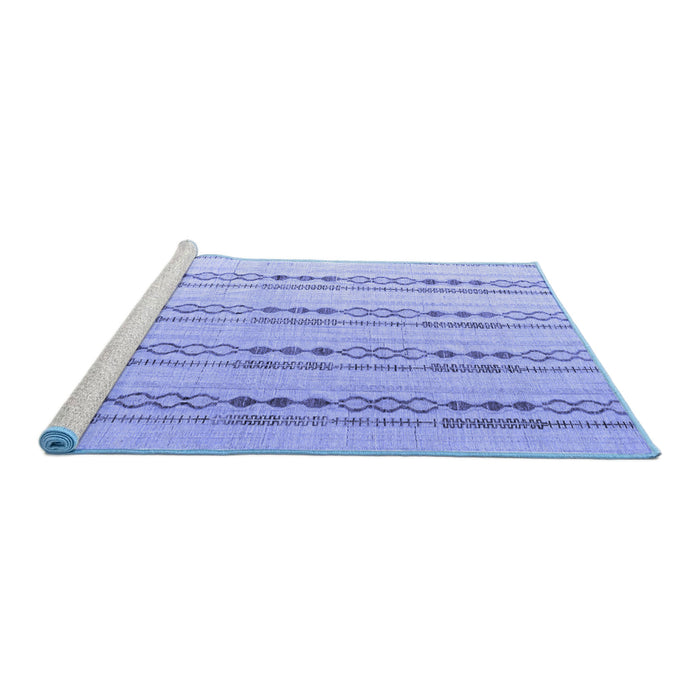 Sideview of Machine Washable Abstract Blue Modern Rug, wshabs4914blu