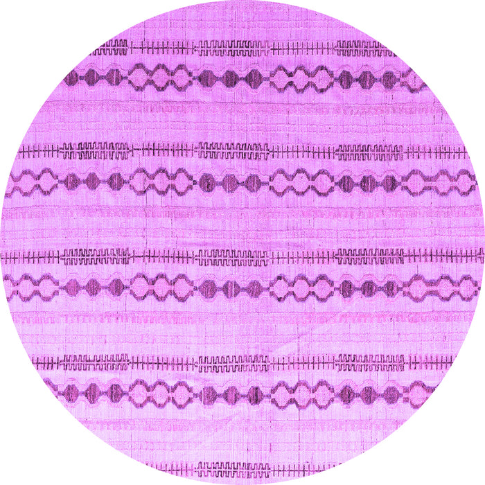 Round Abstract Purple Modern Rug, abs4914pur