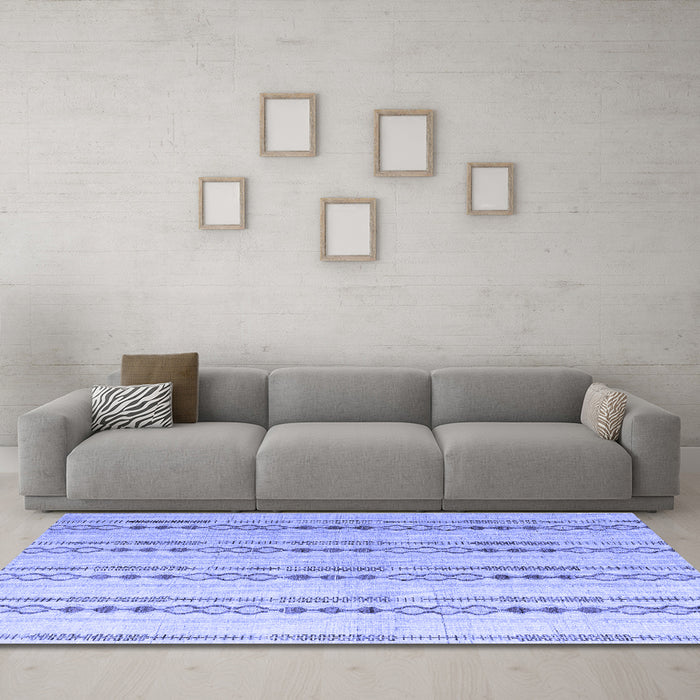 Machine Washable Abstract Blue Modern Rug in a Living Room, wshabs4914blu