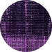 Round Abstract Purple Modern Rug, abs4915pur