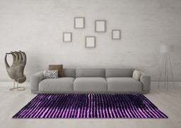 Machine Washable Abstract Purple Modern Area Rugs in a Living Room, wshabs4915pur