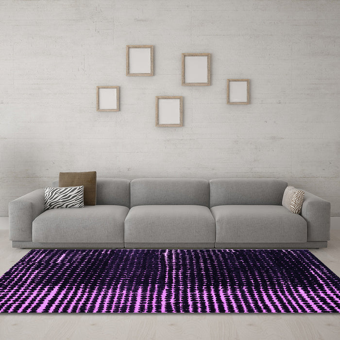 Machine Washable Abstract Purple Modern Area Rugs in a Living Room, wshabs4915pur