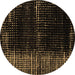 Round Abstract Brown Modern Rug, abs4915brn