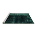 Sideview of Machine Washable Abstract Turquoise Modern Area Rugs, wshabs4915turq