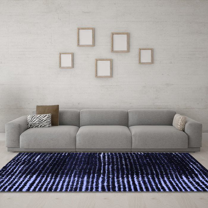 Machine Washable Abstract Blue Modern Rug in a Living Room, wshabs4915blu