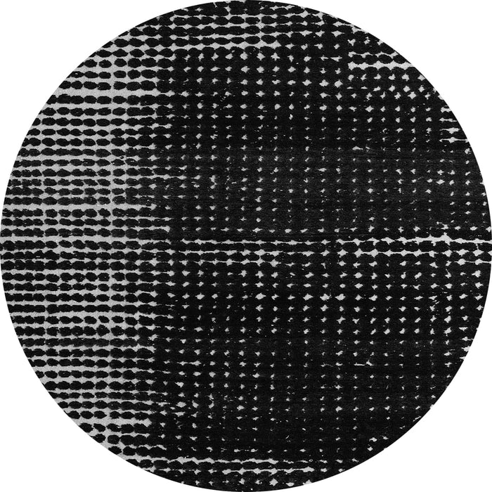 Round Machine Washable Abstract Gray Modern Rug, wshabs4915gry