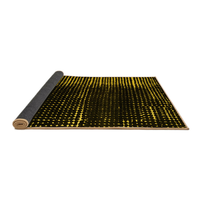 Sideview of Abstract Yellow Modern Rug, abs4915yw