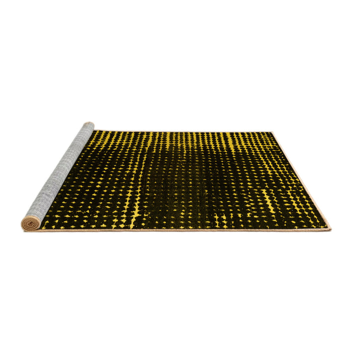 Sideview of Machine Washable Abstract Yellow Modern Rug, wshabs4915yw