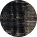 Round Abstract Gray Modern Rug, abs4915