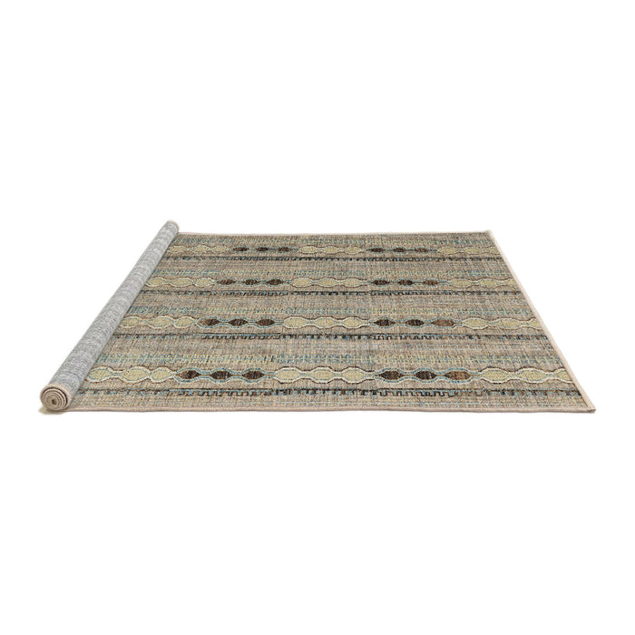 Sideview of Machine Washable Abstract Tan Brown Rug, wshabs4916