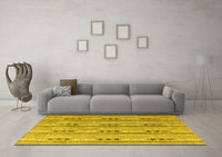 Machine Washable Abstract Yellow Modern Rug, wshabs4916yw