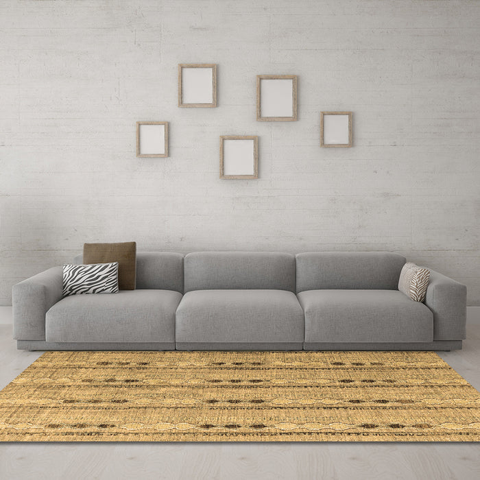 Machine Washable Abstract Brown Modern Rug in a Living Room,, wshabs4916brn