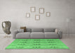 Machine Washable Abstract Emerald Green Modern Area Rugs in a Living Room,, wshabs4916emgrn