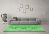 Machine Washable Abstract Emerald Green Modern Rug, wshabs4916emgrn