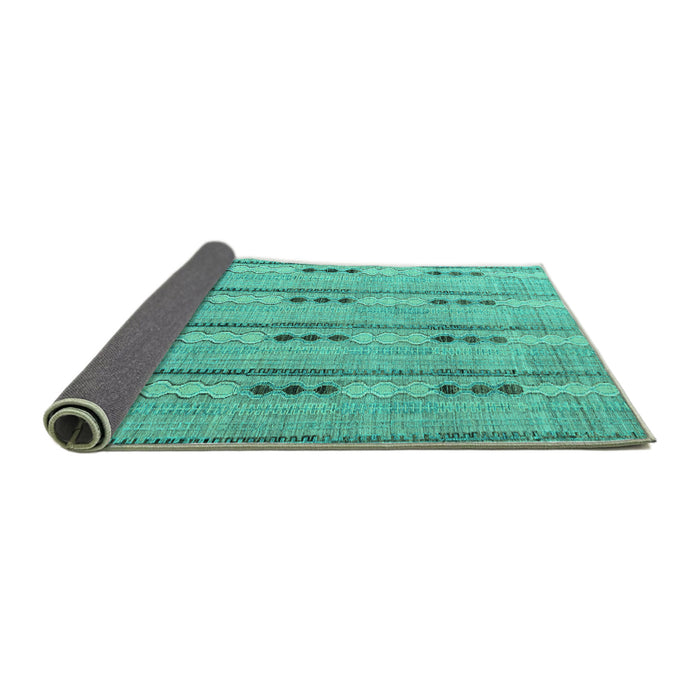 Sideview of Abstract Turquoise Modern Rug, abs4916turq