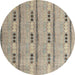 Round Machine Washable Abstract Tan Brown Rug, wshabs4916