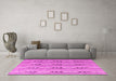 Machine Washable Abstract Pink Modern Rug in a Living Room, wshabs4916pnk