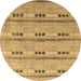 Round Abstract Brown Modern Rug, abs4916brn