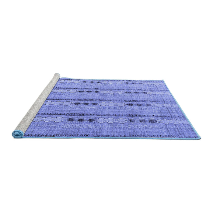 Sideview of Machine Washable Abstract Blue Modern Rug, wshabs4916blu