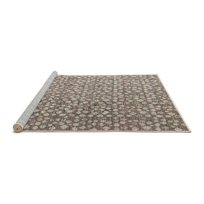 Sideview of Machine Washable Abstract Tan Brown Rug, wshabs4917
