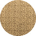 Round Machine Washable Abstract Brown Modern Rug, wshabs4917brn