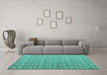 Machine Washable Abstract Turquoise Modern Area Rugs in a Living Room,, wshabs4917turq