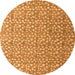 Round Machine Washable Abstract Orange Modern Area Rugs, wshabs4917org