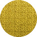 Round Machine Washable Abstract Yellow Modern Rug, wshabs4917yw