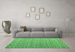 Machine Washable Abstract Emerald Green Modern Area Rugs in a Living Room,, wshabs4917emgrn