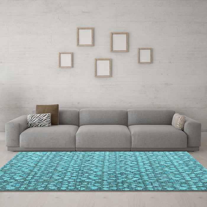 Machine Washable Abstract Light Blue Modern Rug in a Living Room, wshabs4917lblu