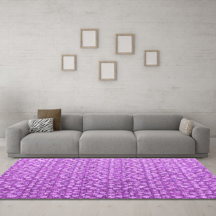 Machine Washable Abstract Purple Modern Area Rugs in a Living Room, wshabs4917pur
