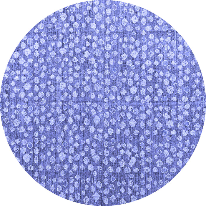 Round Abstract Blue Modern Rug, abs4917blu