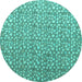 Round Abstract Turquoise Modern Rug, abs4917turq