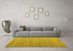 Machine Washable Abstract Yellow Modern Rug in a Living Room, wshabs4917yw