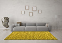 Machine Washable Abstract Yellow Modern Rug, wshabs4917yw