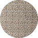 Round Abstract Tan Brown Modern Rug, abs4917