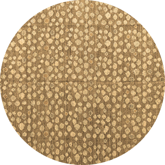 Round Abstract Brown Modern Rug, abs4917brn