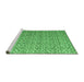 Sideview of Machine Washable Abstract Emerald Green Modern Area Rugs, wshabs4917emgrn