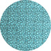 Round Abstract Light Blue Modern Rug, abs4917lblu