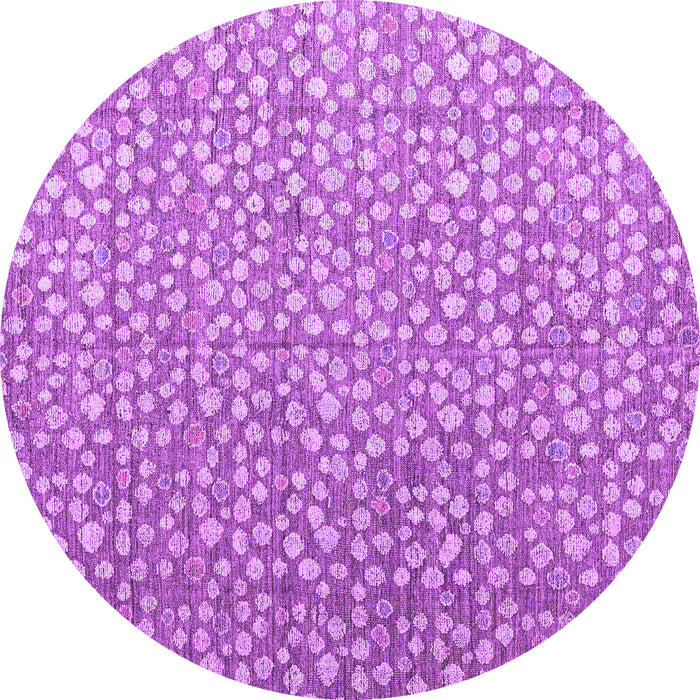 Round Machine Washable Abstract Purple Modern Area Rugs, wshabs4917pur