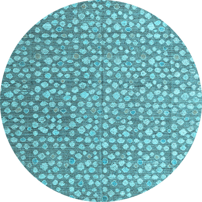 Round Machine Washable Abstract Light Blue Modern Rug, wshabs4917lblu