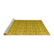 Sideview of Machine Washable Abstract Yellow Modern Rug, wshabs4917yw