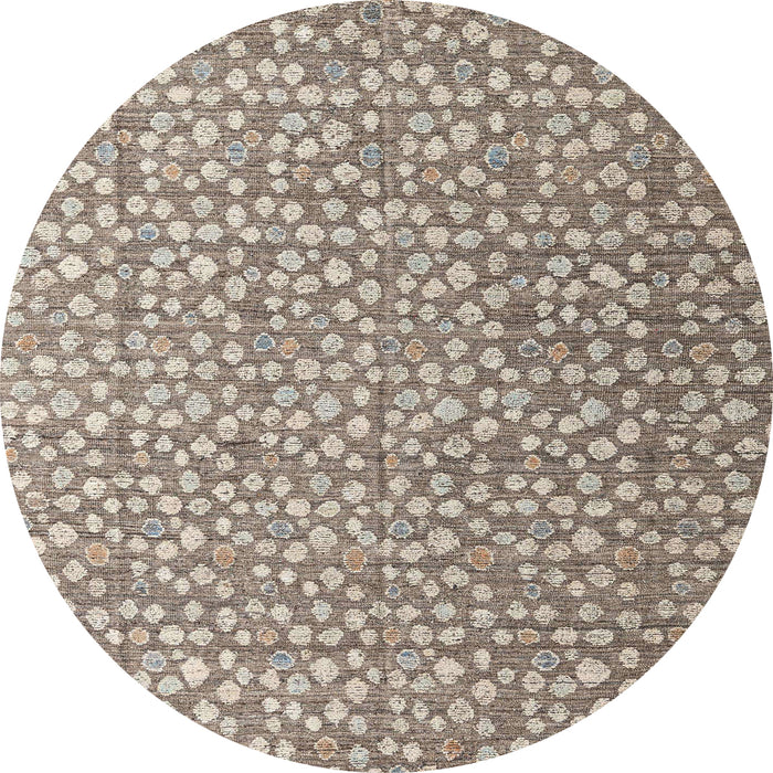 Round Machine Washable Abstract Tan Brown Rug, wshabs4917