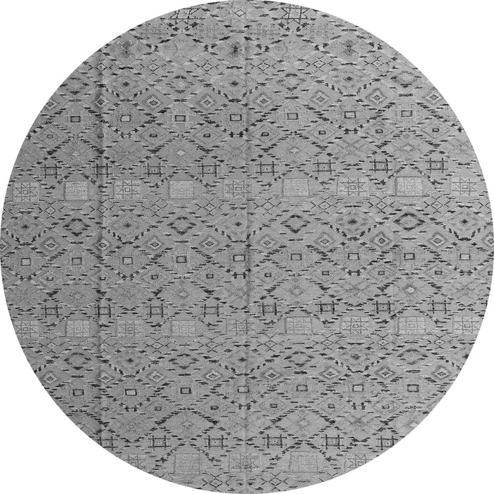 Round Machine Washable Abstract Gray Modern Rug, wshabs4918gry