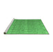 Sideview of Machine Washable Abstract Emerald Green Modern Area Rugs, wshabs4918emgrn