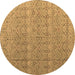 Round Machine Washable Abstract Brown Modern Rug, wshabs4918brn